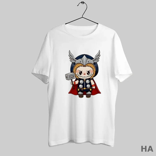 Official Labubu Wearing Thor God Of Thunder Costume Holding Hammer Cute