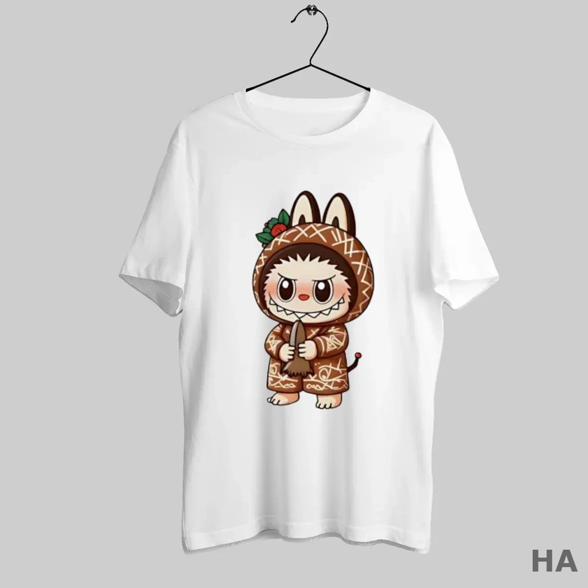 Official Labubu Wearing White Rabbit Costume Holding Baseball Bat