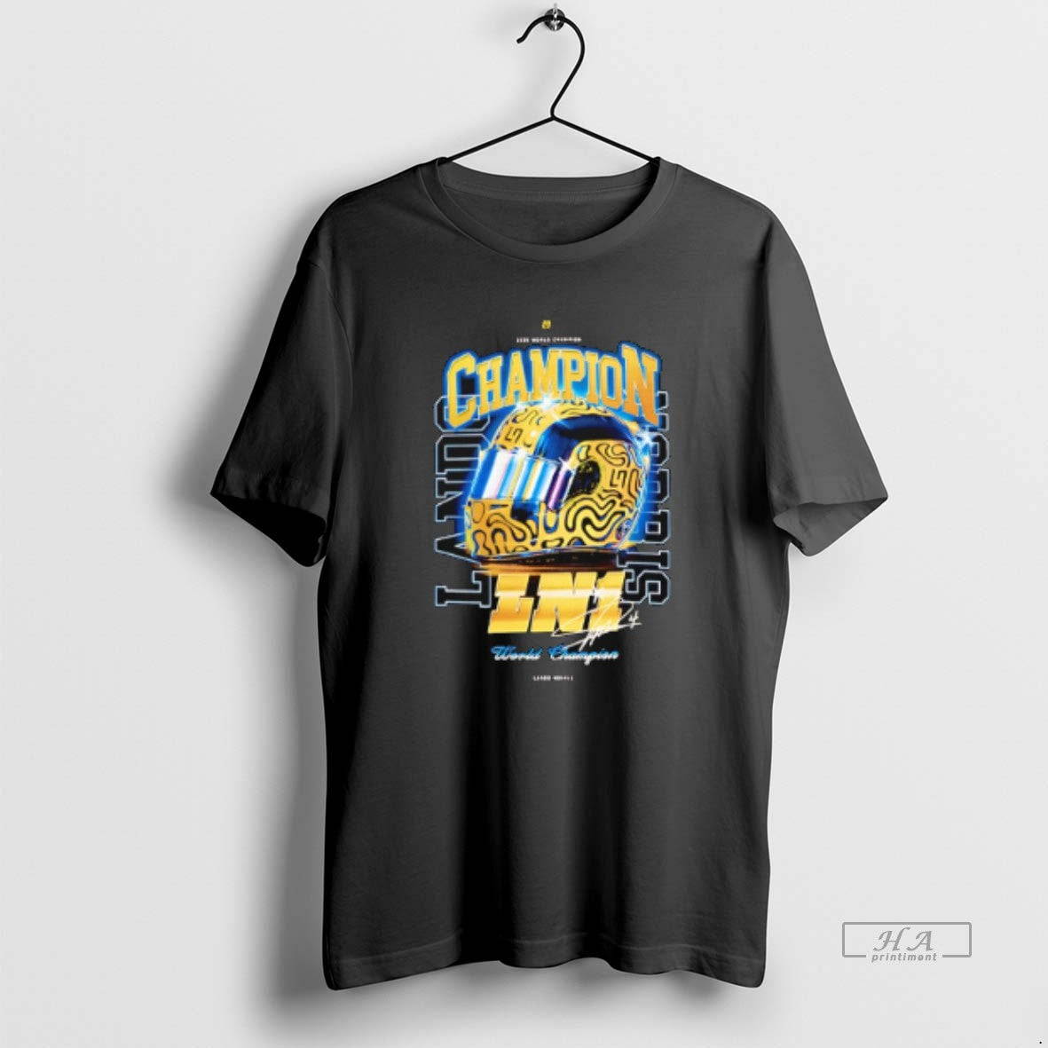 Official Lando Norris 2025 World Champion Signature Helmet T-Shirts, Hoodie, Sweatshirt | AU18TeeNovaLab.com