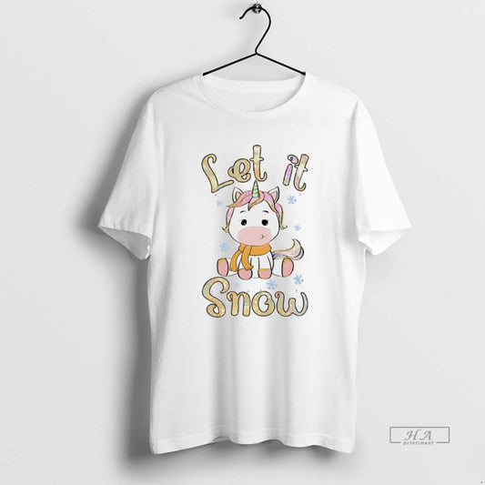 Official Let It Snow Cute Unicorn Winter Holiday White
