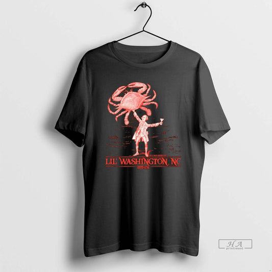 Official Little George Washington Loves Crab Est 1776 Funny T-Shirts, Hoodie, Sweatshirt | AU18TeeNovaLab.com