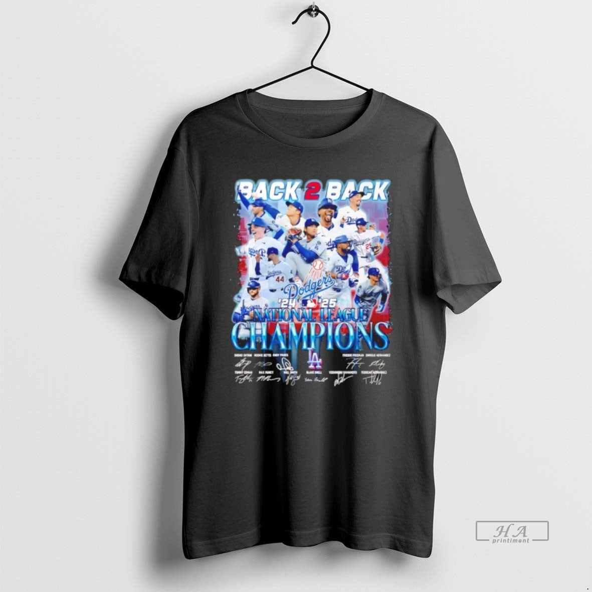 Official Los Angeles Dodgers 2025 National League Champions Back 2 Back Signature