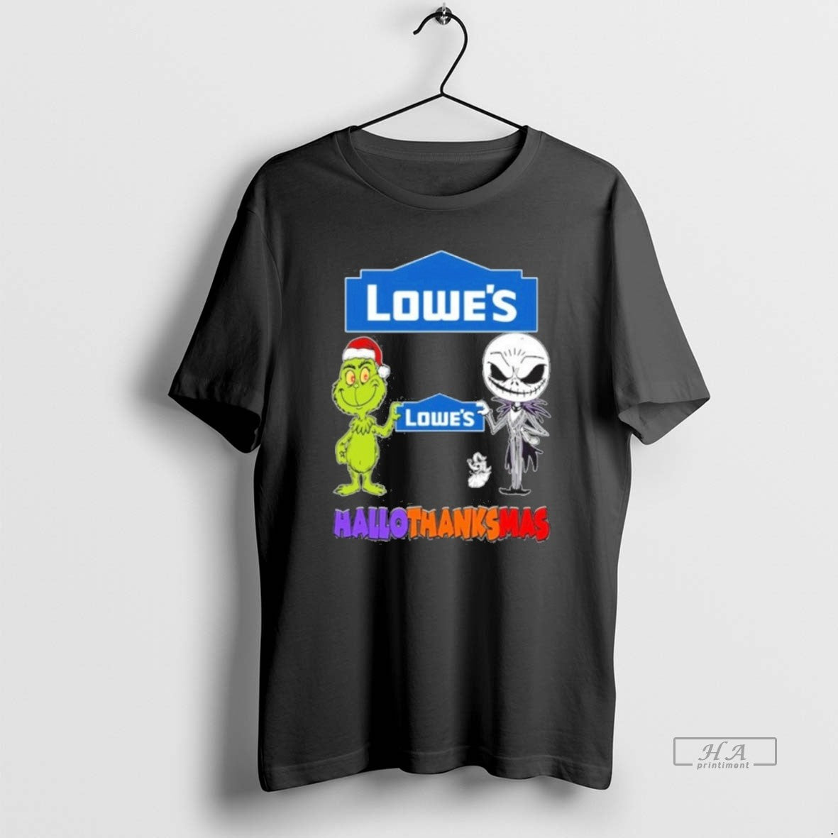 Official Lowes Santa Grinch X Jack Friends Fist Bump Hallothanksmas