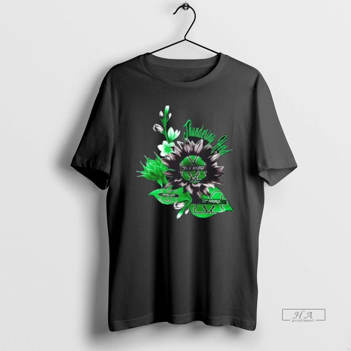 Official Marshall Thundering Herd Football X Sunflower Floral T-Shirts, Hoodie, Sweatshirt | AU18TeeNovaLab.com