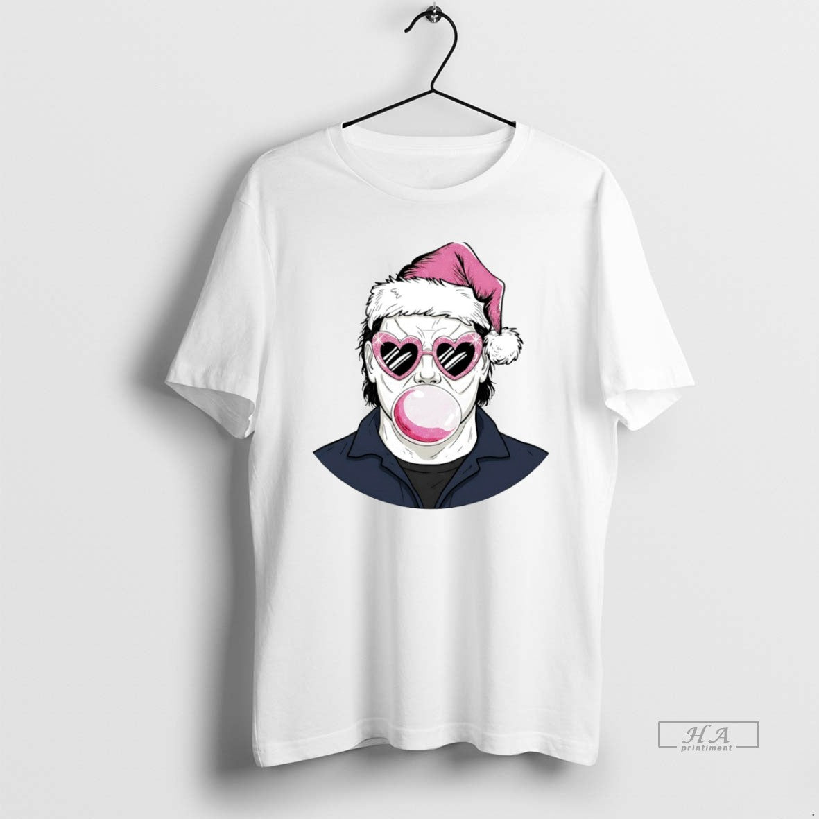 Official Merry Christmas Michael Myers Bubble Gum Circle T-Shirts, Hoodie, Sweatshirt | AU18TeeNovaLab.com