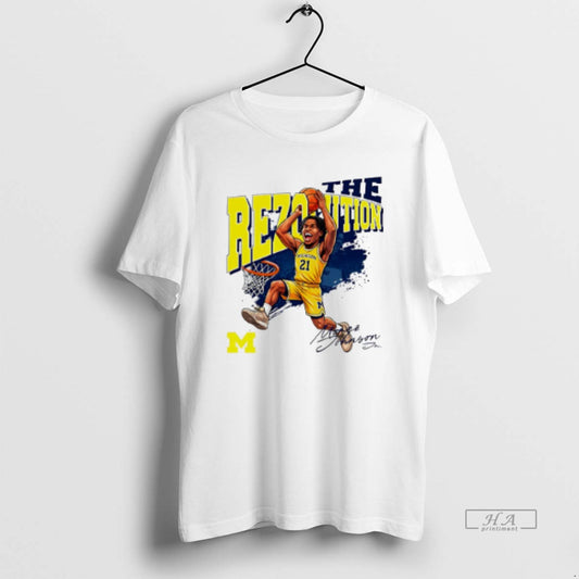 Official Michigan Basketball Morez Johnson Jr The Rezolution Caricature T-Shirts, Hoodie, Sweatshirt | AU18TeeNovaLab.com