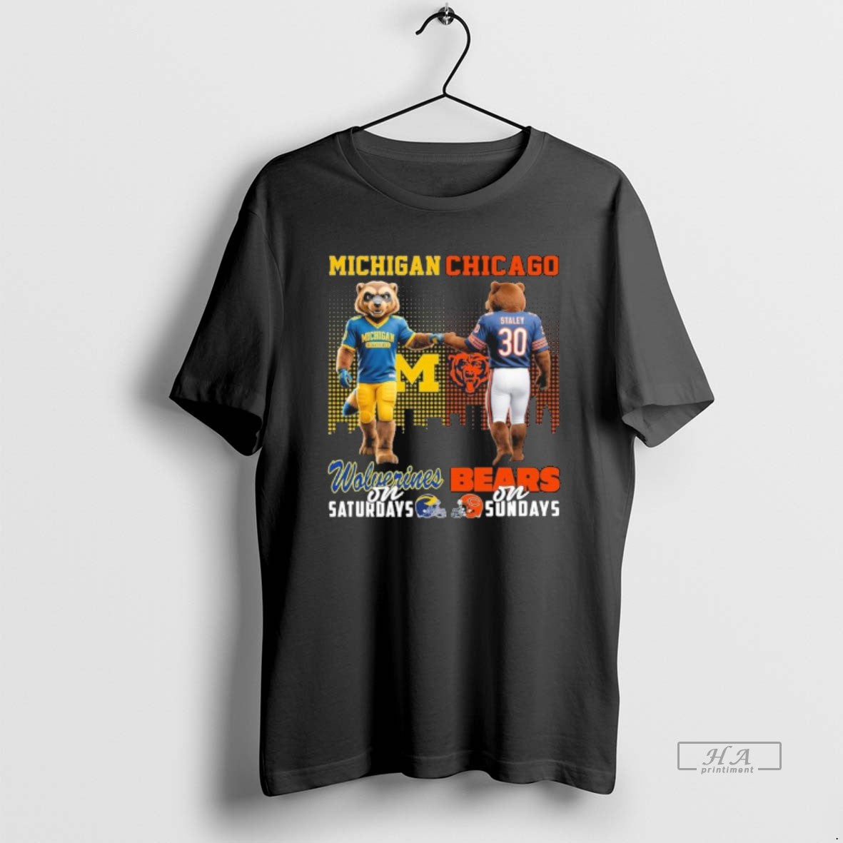 Official Michigan Vs Bears Mascot On Saturdays And On Sundays T-Shirts, Hoodie, Sweatshirt | AU18TeeNovaLab.com