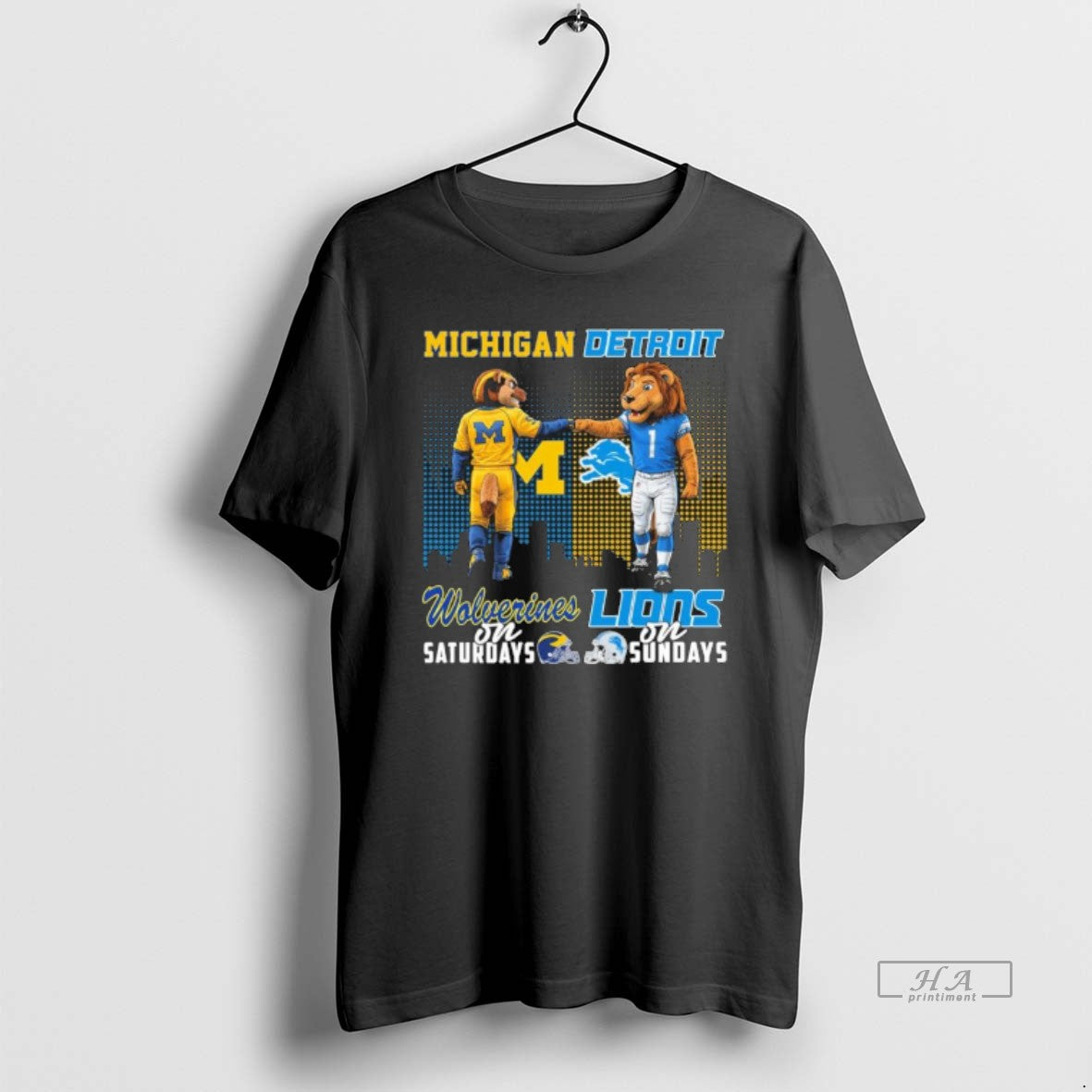 Official Michigan Vs Lions Mascot On Saturdays And On Sundays T-Shirts, Hoodie, Sweatshirt | AU18TeeNovaLab.com
