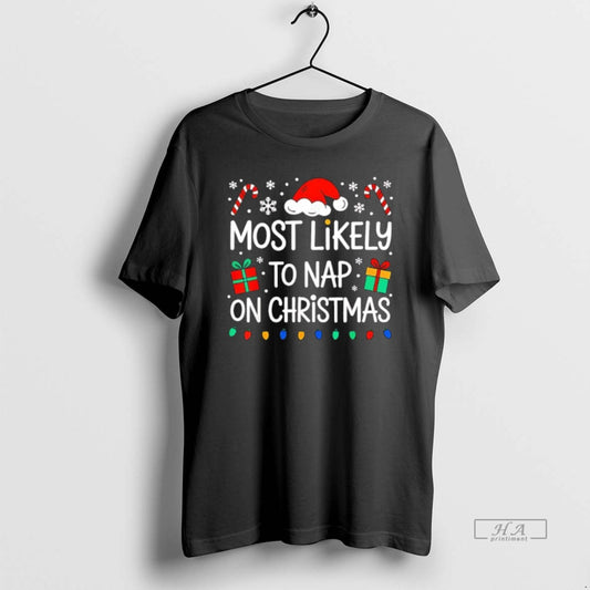Official Most Likely To Nap On Christmas T-Shirts, Hoodie, Sweatshirt | AU18TeeNovaLab.com