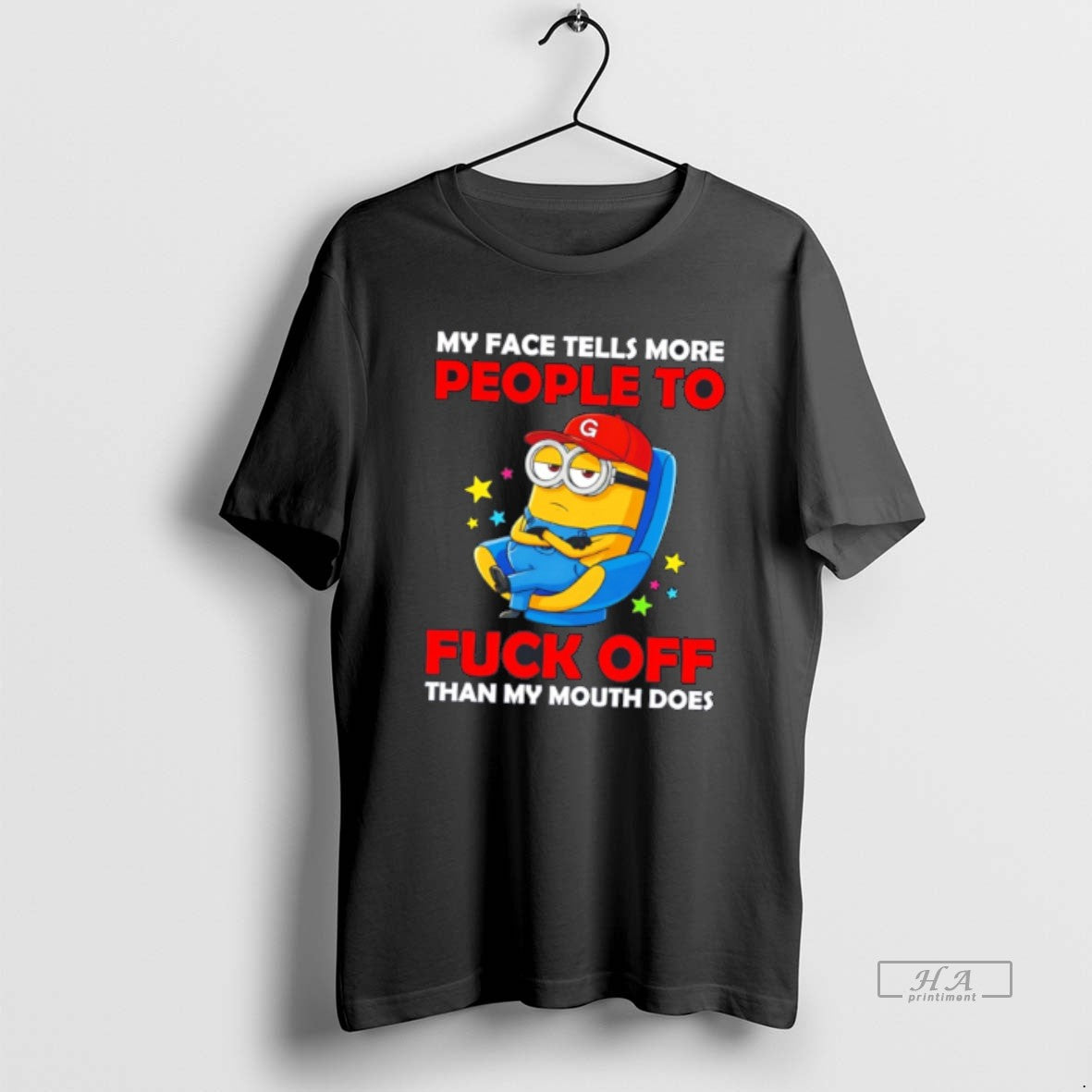Official My Face Tells More People To Fuck Off Than My Mouth Does Minion Tee Hoodie, Sweatshirt | AU18TeeNovaLab.com