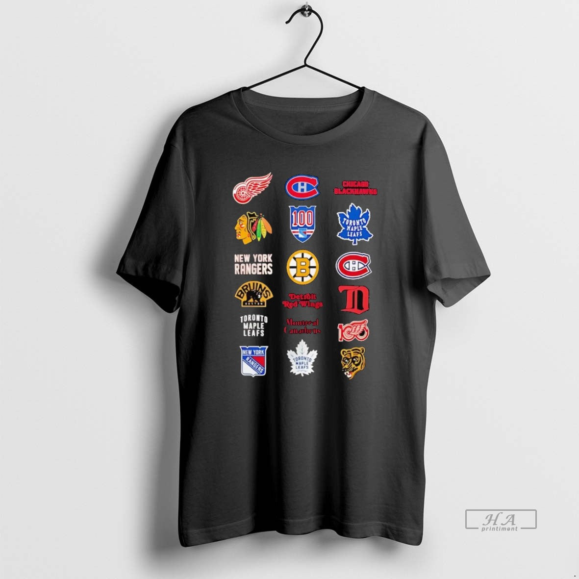 Official Nhl 6 Starter Teams Logo Collage T-Shirts, Hoodie, Sweatshirt | AU18TeeNovaLab.com