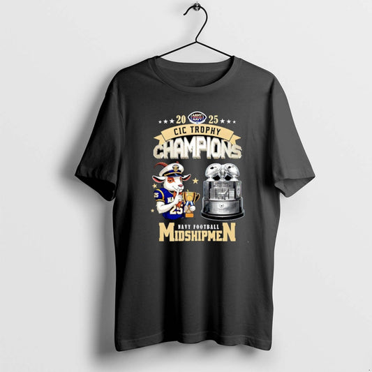 Official Navy Midshipmen Football 2025 Cic Trophy Champions Mascot Christmas T-Shirts, Hoodie, Sweatshirt