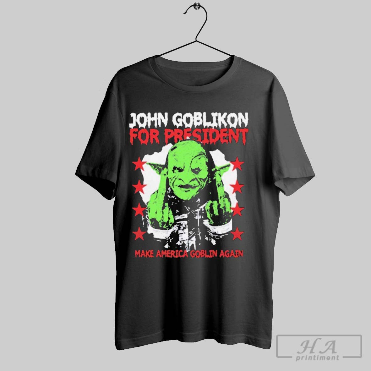 Official Nekrogoblikon John Goblikon For President Make America Goblin Again Middle Fingers