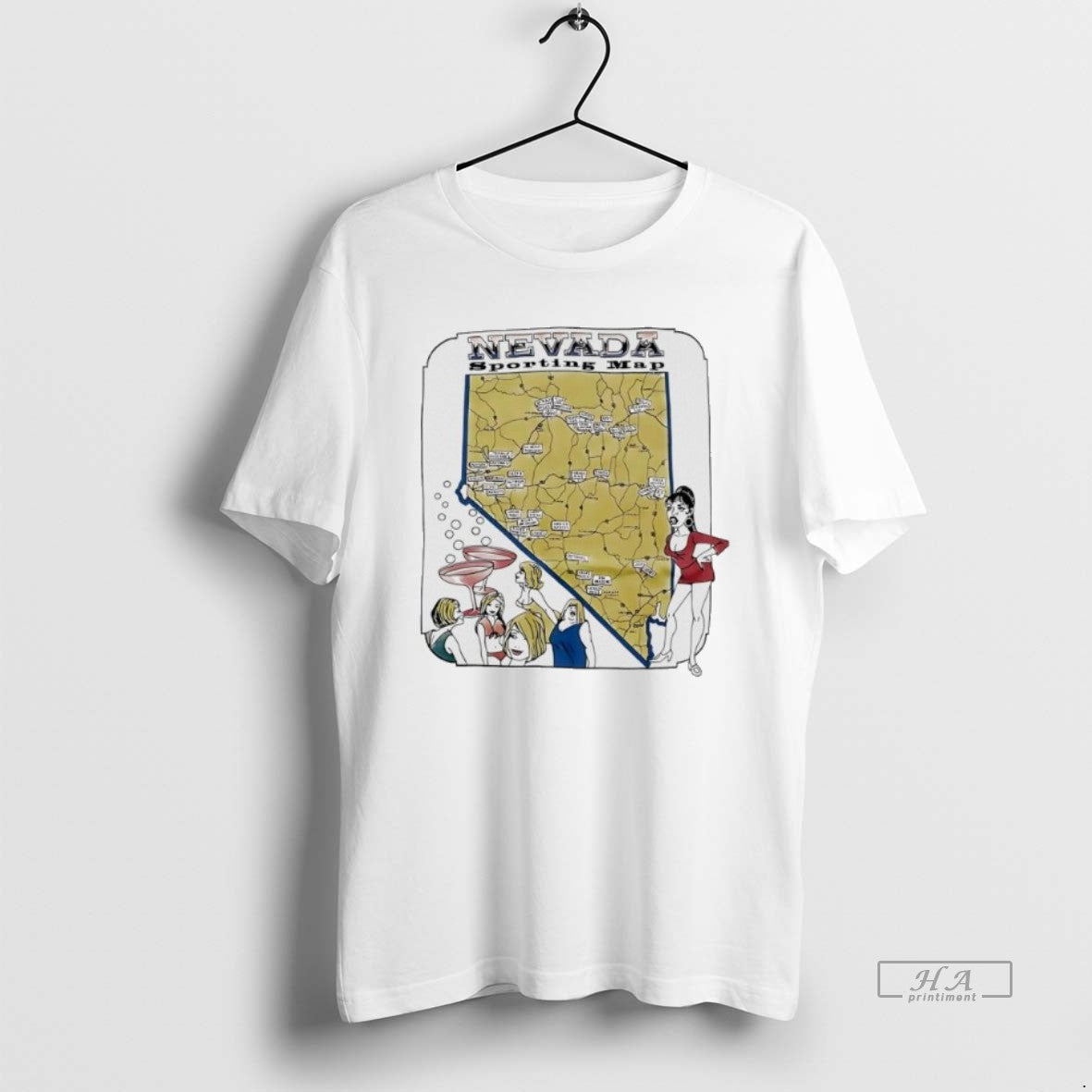 Official Nevada Sporting Map Cartoon Vintage T-Shirts, Hoodie, Sweatshirt | AU18TeeNovaLab.com