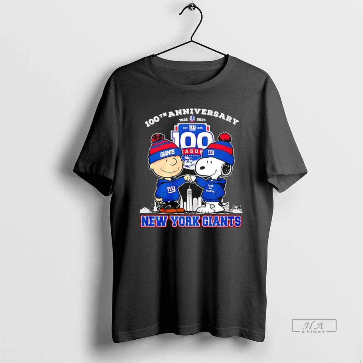 Official New York Giants 100th Anniversary 1925 2025 Peanuts Characters T-Shirts, Hoodie, Sweatshirt | AU18TeeNovaLab.com