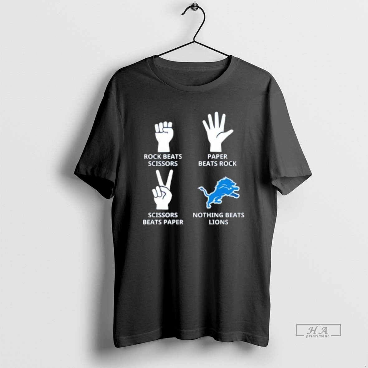 Official Nothing Beats Detroit Lions Rock Beats Scissors Paper Beats Rock