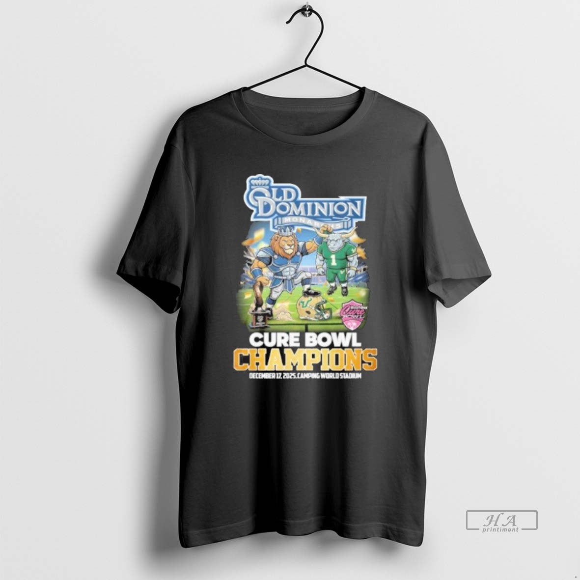 Official Old Dominion Mascot 2025 Cure Bowl Champions T-Shirts, Hoodie, Sweatshirt | AU18TeeNovaLab.com
