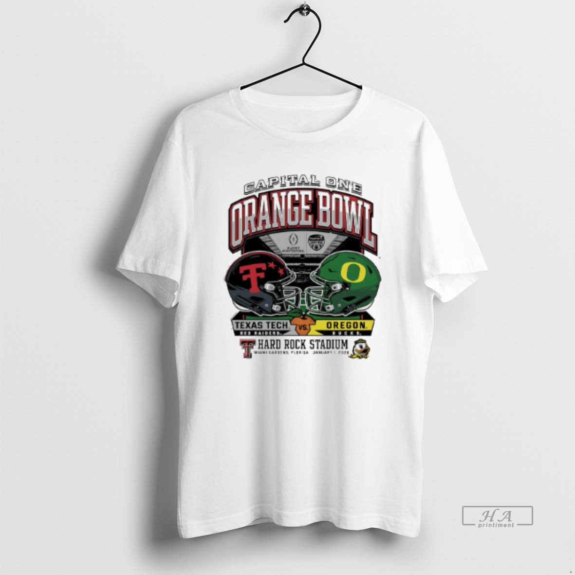 Official Oregon Vs Texas Tech 2025 Orange Bowl Hard Rock Stadium Helmet T-Shirts, Hoodie, Sweatshirt | AU18TeeNovaLab.com