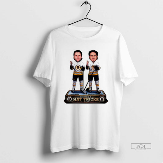 Official Pavel Zacha Marat Khusnutdinov Boston Bruins Double Hat Trick Caricature T-Shirts, Hoodie, Sweatshirt