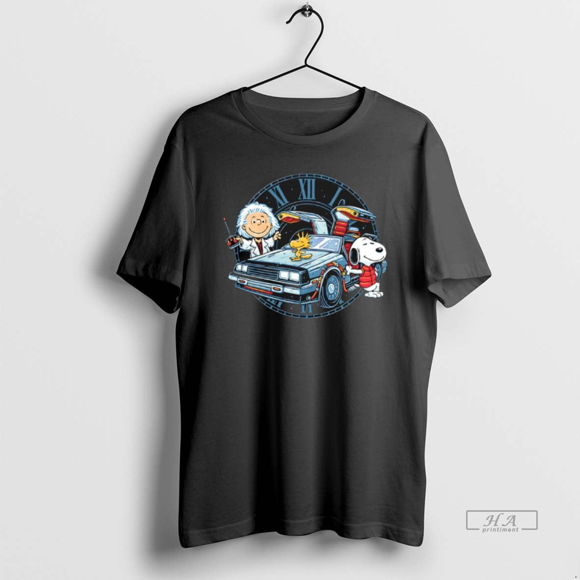 Official Peanuts Characters Back To The Future Time Travel Buddies Graphic T-Shirts, Hoodie, Sweatshirt | AU18TeeNovaLab.com