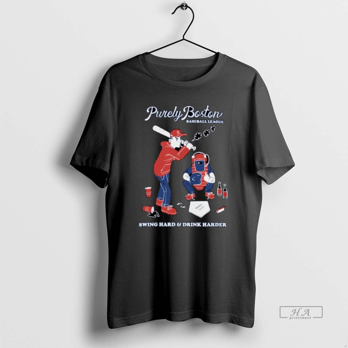 Official Purely Boston Baseball League Swing Hard And Drink Harder