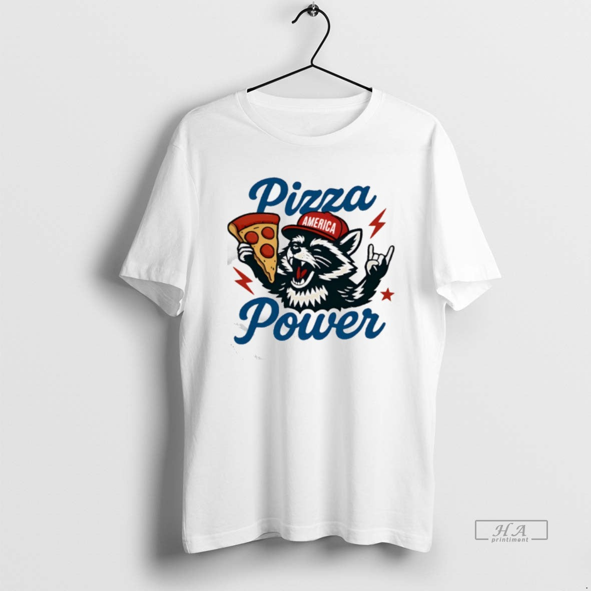 Official Raccoon Pizza Power Usa America Red Hat Graphic T-Shirts, Hoodie, Sweatshirt | AU18TeeNovaLab.com