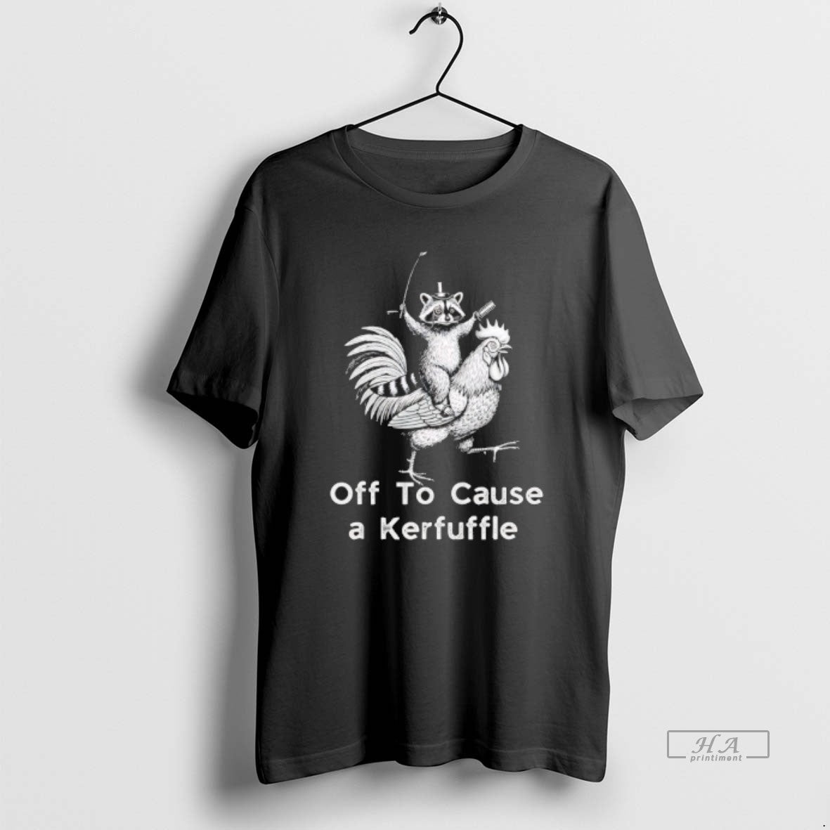 Official Raccoon Riding Chicken Off To Cause A Kerfuffle T-Shirts, Hoodie, Sweatshirt | AU18TeeNovaLab.com