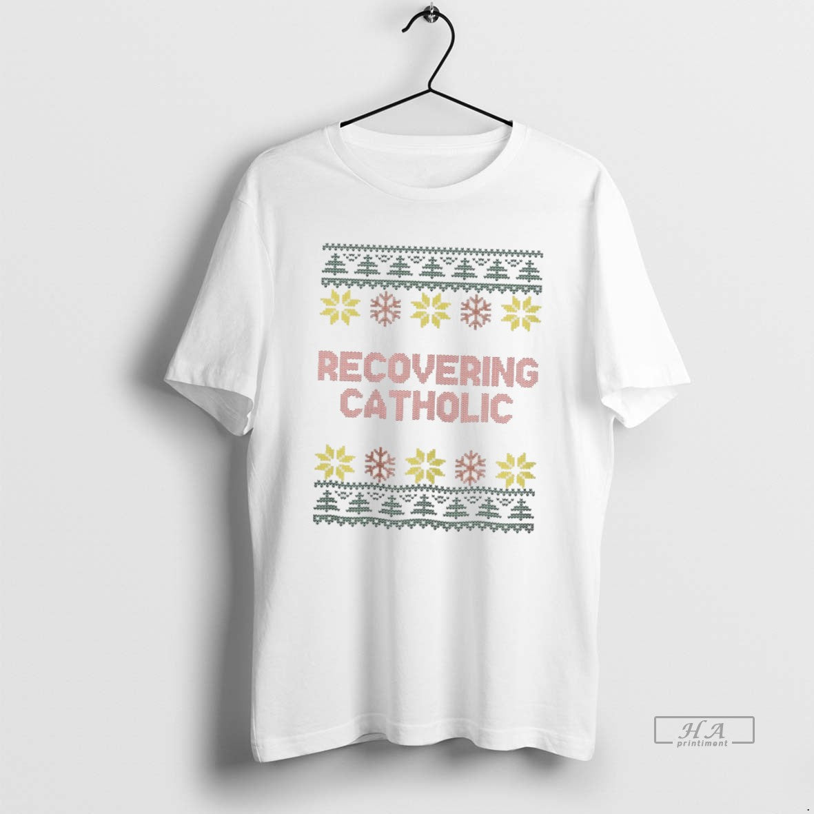 Official Recovering Catholic Christmas Ugly T-Shirts, Hoodie, Sweatshirt | AU18TeeNovaLab.com