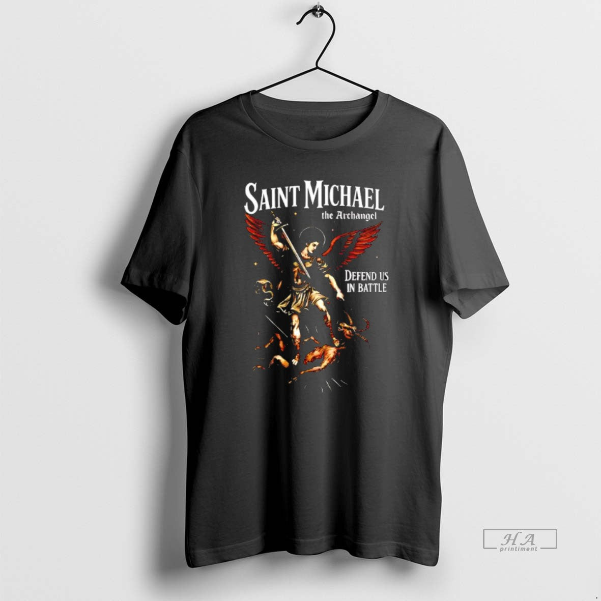 Official Saint Michael The Archangel Defend Us In Battle T-Shirts, Hoodie, Sweatshirt | AU18TeeNovaLab.com