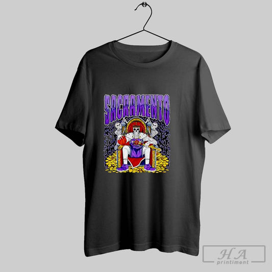 Official Sacramento Skeleton King On Throne With Crown And Basketball Posters Black