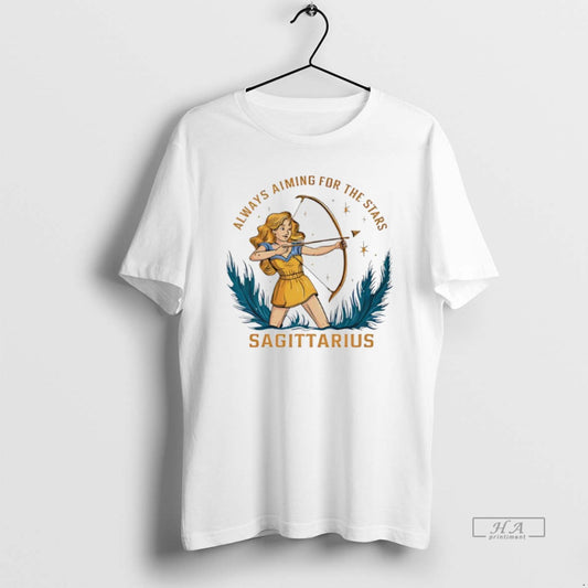 Official Sagittarius Zodiac Always Aiming For The Stars Art T-Shirts, Hoodie, Sweatshirt | AU18TeeNovaLab.com