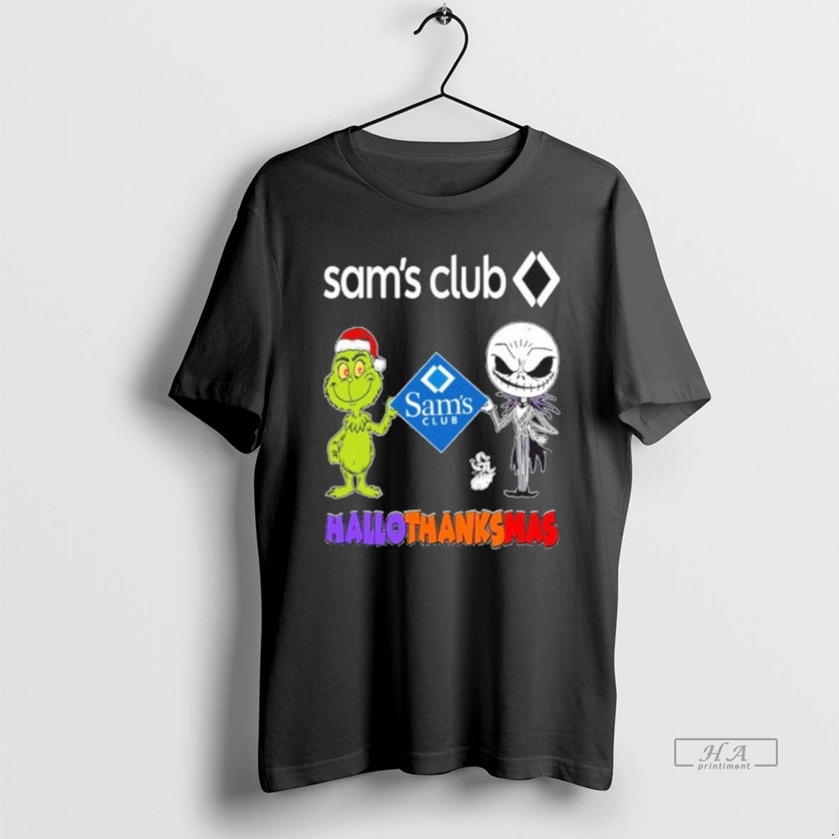 Official Sams Club Santa Grinch X Jack Friends Fist Bump Hallothanksmas