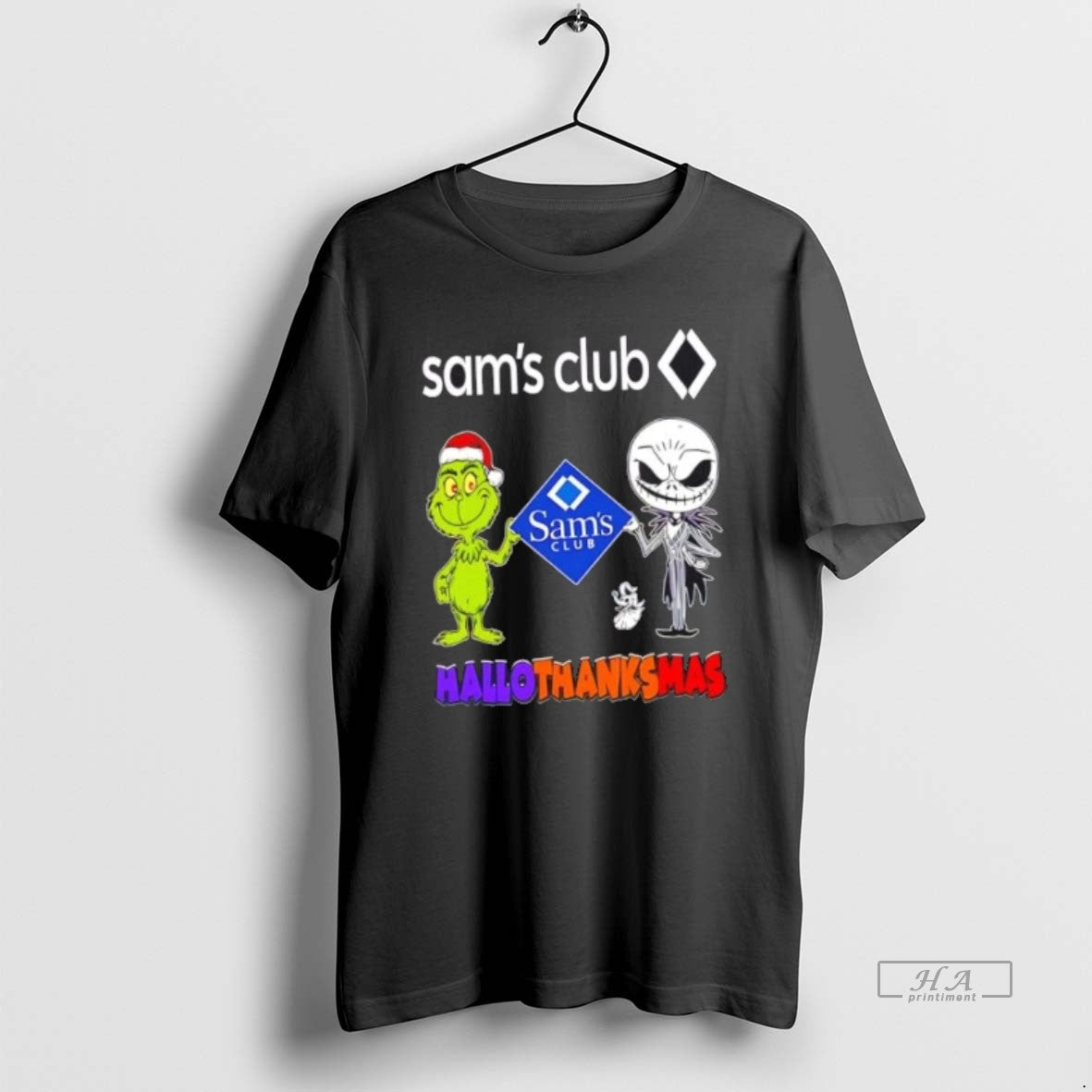 Official Sams Club X Grinch And Jack Skellington Friends Fist Bump Happy Hallothanksmas