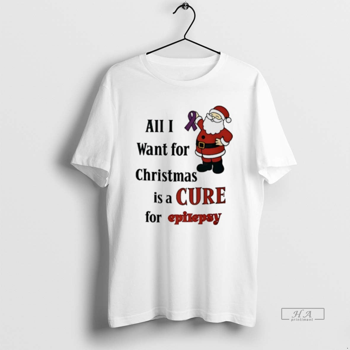 Official Santa Claus All I Want For Christmas Is A Cure For Epilepsy T-Shirts, Hoodie, Sweatshirt | AU18TeeNovaLab.com