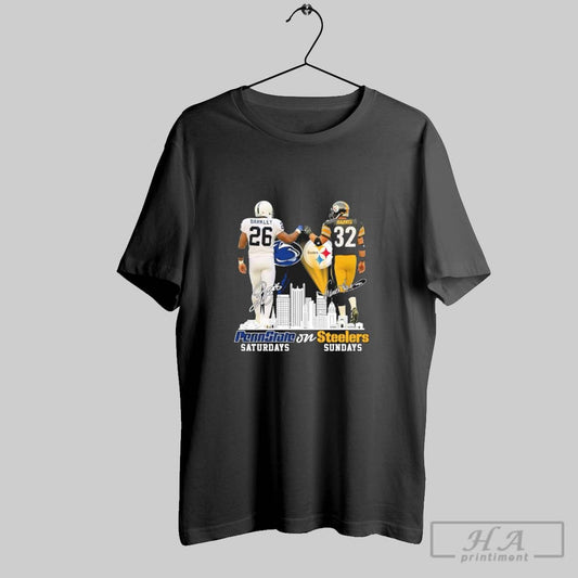 Official Saquon Barkley Penn State On Saturdays And Franco Harris Steelers On Sundays
