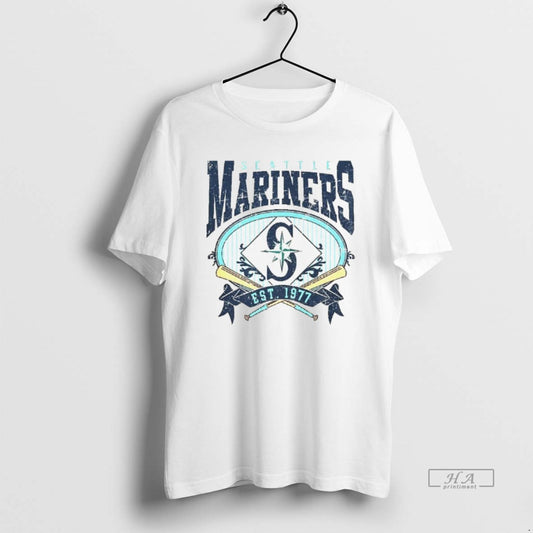 Official Seattle Mariners Baseball Mlb Est 1977 Sports Vintage