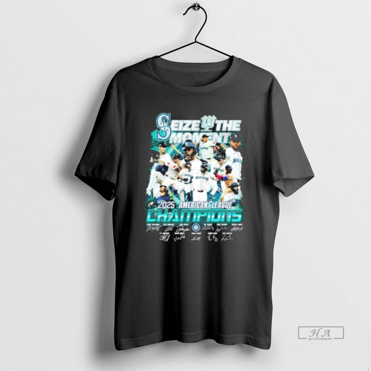 Official Seattle Mariners Seize The Moment 2025 American League Champions Signatures