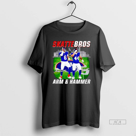 Official Skattebros Arm And Hammer Jaxson Dart And Cam Skattebo New York Giants