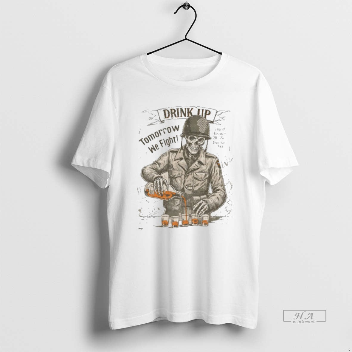 Official Skeleton Drink Up Tomorrow We Fight T-Shirts, Hoodie, Sweatshirt | AU18TeeNovaLab.com