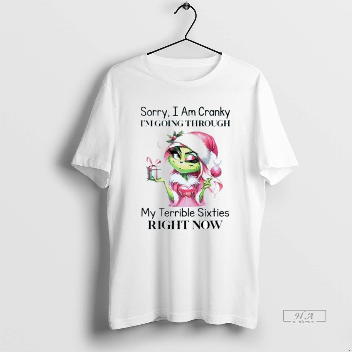 Official Sorry I Am Cranky Im Going Through My Terrible Sixties Right Now Grinch Mens T-Shirts, Hoodie, Sweatshirt