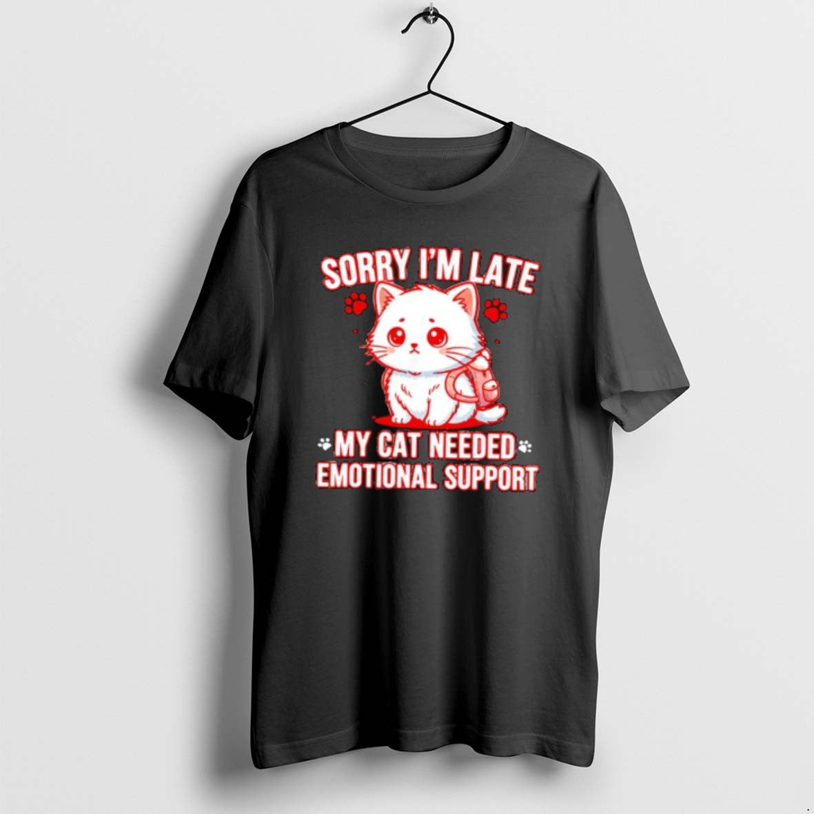 Official Sorry Im Late My Cat Needed Emotional Support T-Shirts, Hoodie, Sweatshirt | AU18TeeNovaLab.com