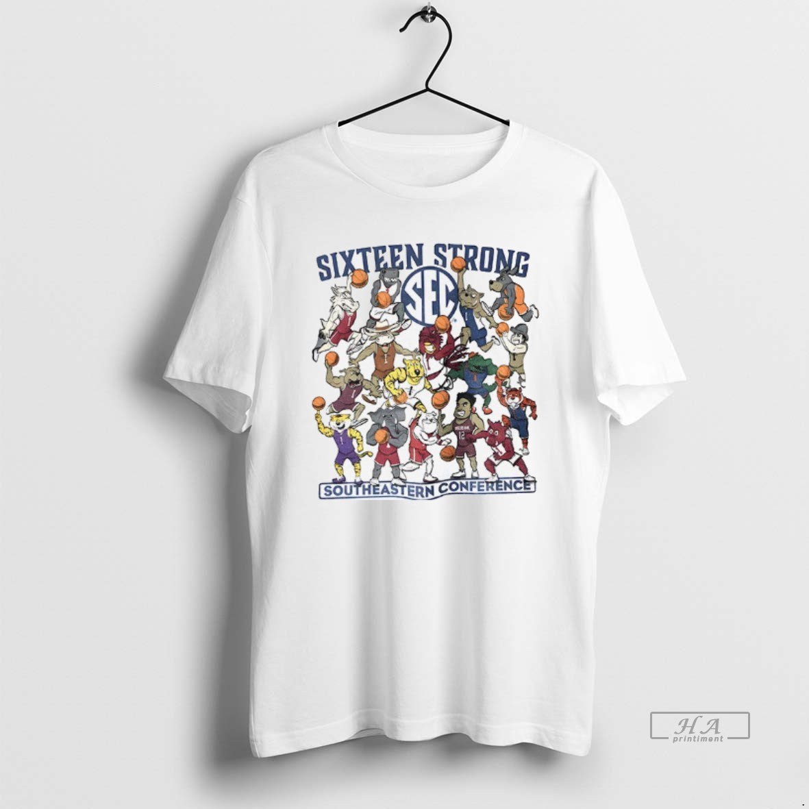 Official Southeastern Conference Sixteen Strong Basketball Sec Mascots T-Shirts, Hoodie, Sweatshirt | AU18TeeNovaLab.com
