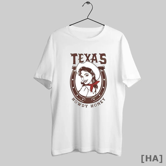 Official Texas Howdy Honey Pin Up Cowgirl Horseshoe