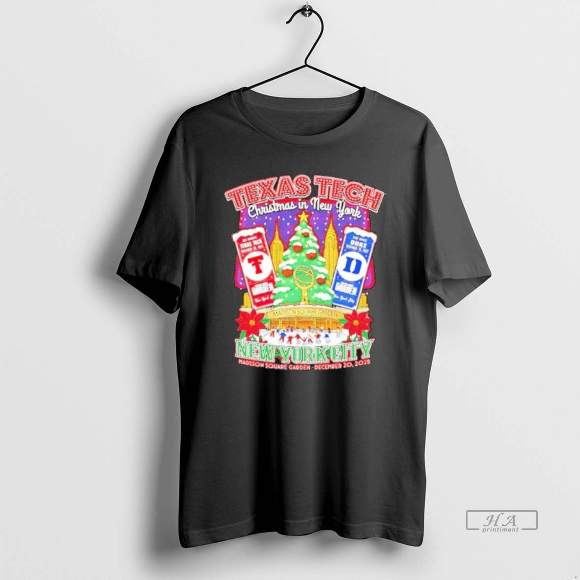 Official Texas Tech Skate Past Duke Holiday In New York December 20 2025 T-Shirts, Hoodie, Sweatshirt | AU18TeeNovaLab.com