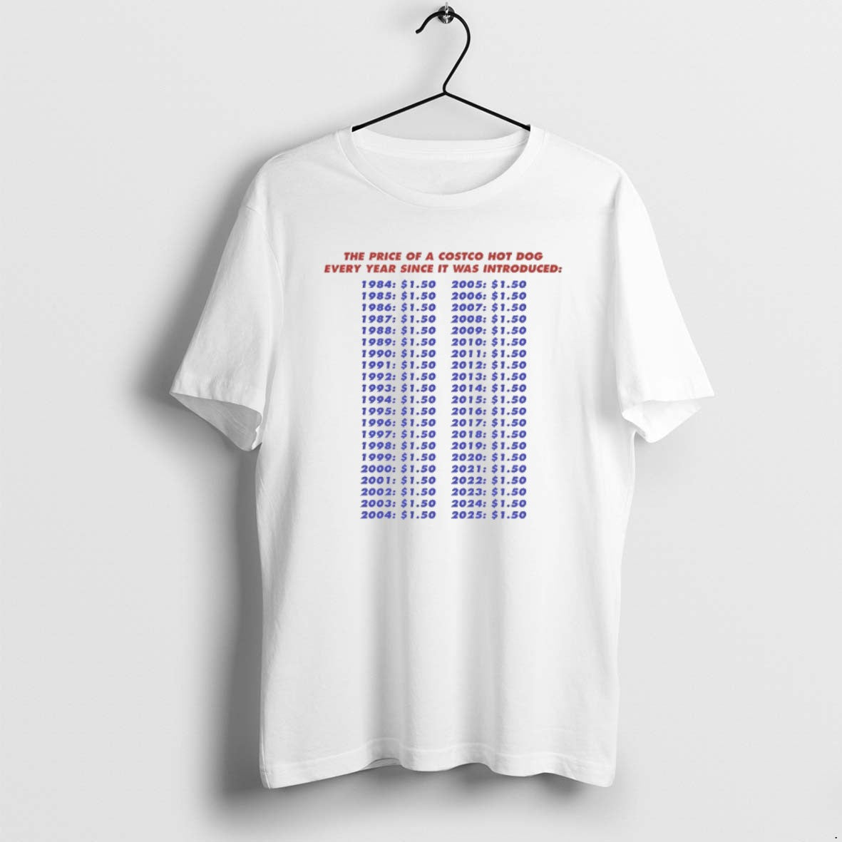 Official The Price Of A Costco Hot Dog Every Year Since It Was Introduced T-Shirts, Hoodie, Sweatshirt | AU18TeeNovaLab.com