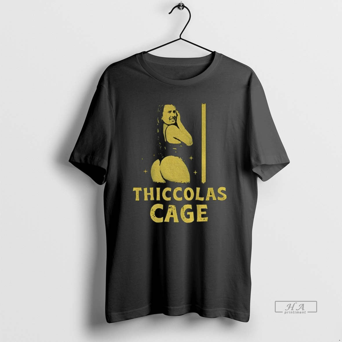 Official Thiccolas Cage Funny Meme Dark T-Shirts, Hoodie, Sweatshirt | AU18TeeNovaLab.com