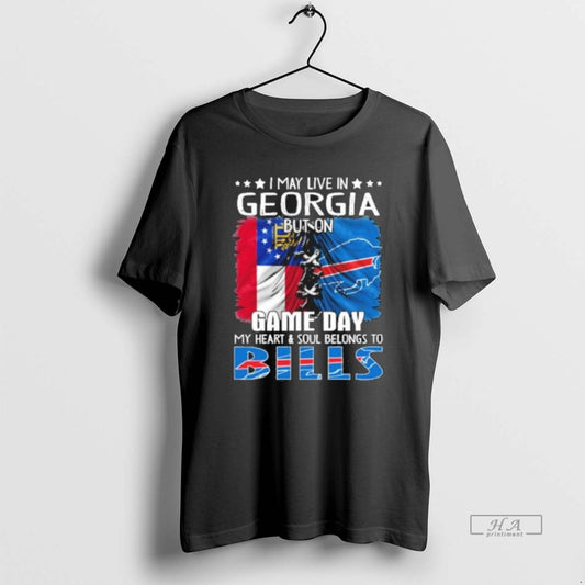 Official Trending Shirt I May Live In Georgia But On Gameday My Heart And Soul Hoodie, Sweatshirt | AU18TeeNovaLab.com