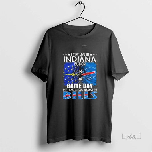 Official Trending Shirt I May Live In Indiana But On Gameday My Heart And Soul Hoodie, Sweatshirt | AU18TeeNovaLab.com