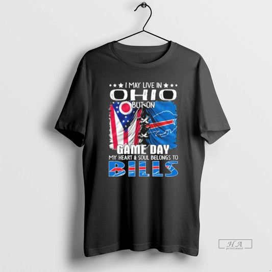 Official Trending Shirt I May Live In Ohio But On Gameday My Heart And Soul Hoodie, Sweatshirt | AU18TeeNovaLab.com
