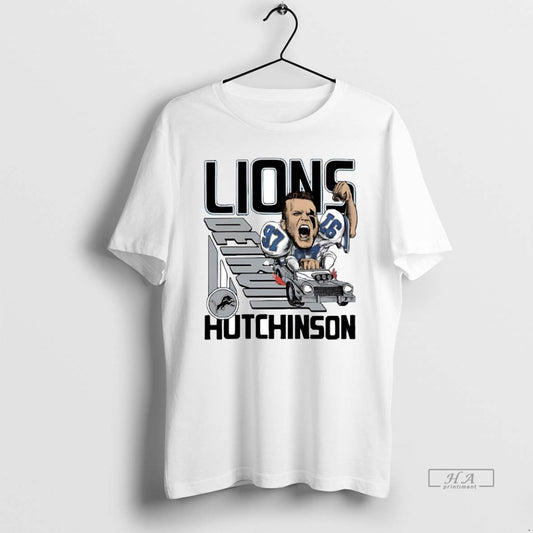Official Trendy Aidan Hutchinson Racer Caricature Detroit Lions